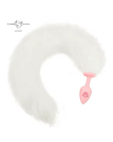 Plug Anal Blanco Colita de Zorro Patita Plug Sexo Anal BDSM