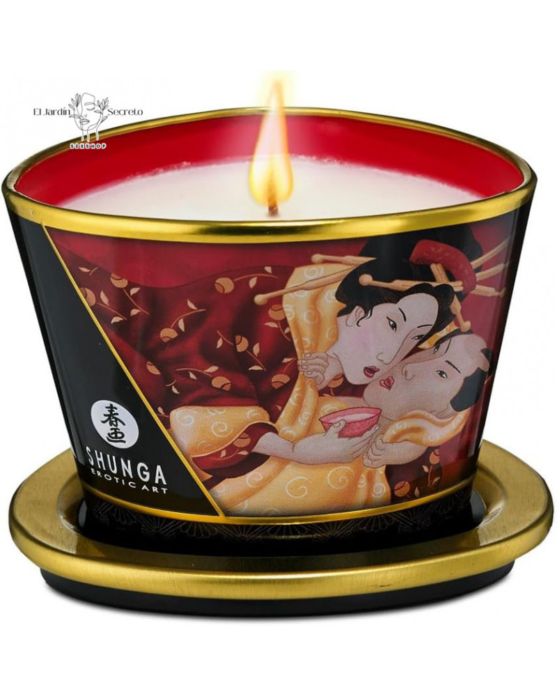 Vela y Aceite con Aroma Fresa Erótico Shunga Candle Sparkling