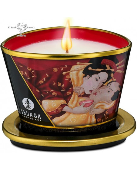 Vela y Aceite con Aroma Fresa Erótico Shunga Candle Sparkling