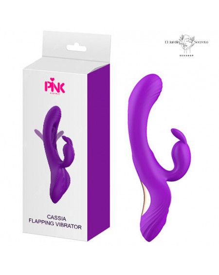 Vibrador 23cm Punto G y Clítoris Efecto Aleteo Cassia Pink Sex Toys