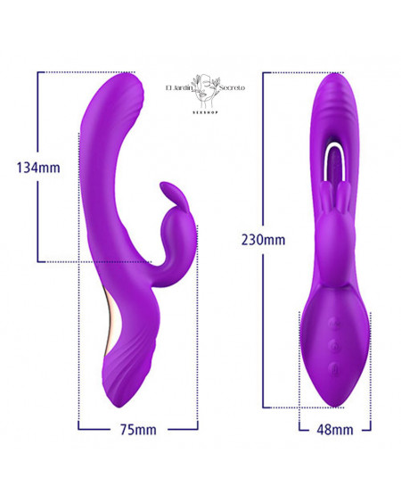 Vibrador 23cm Punto G y Clítoris Efecto Aleteo Cassia Pink Sex Toys