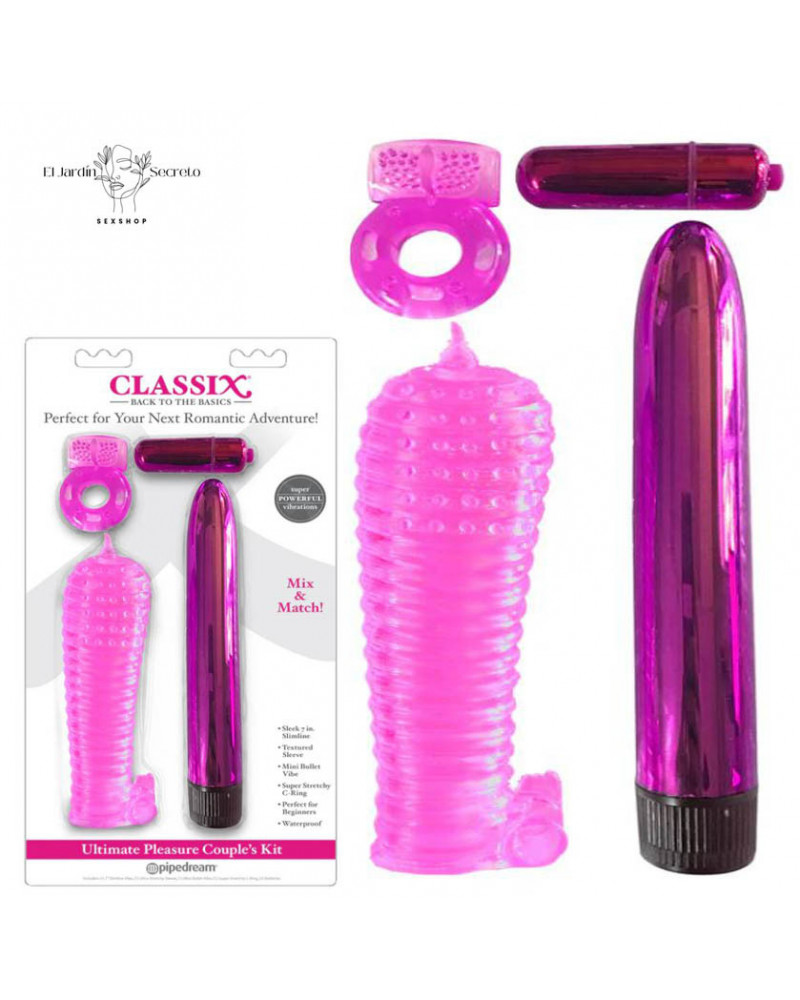 Vibrador 18cm Bala Kit con Funda para Punto g y Clítoris Ultimate Pleasure