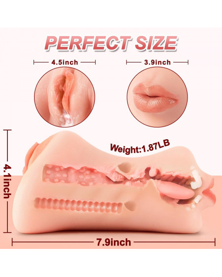 Masturbador Vagina y Boca para tu pene Masturbador realista