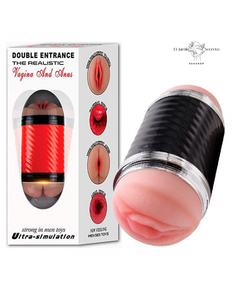 Masturbador para pene forma Vagina y ano Masturbador realista