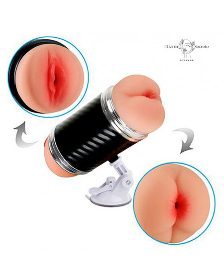 Masturbador para pene forma Vagina y ano Base a Manos Libres