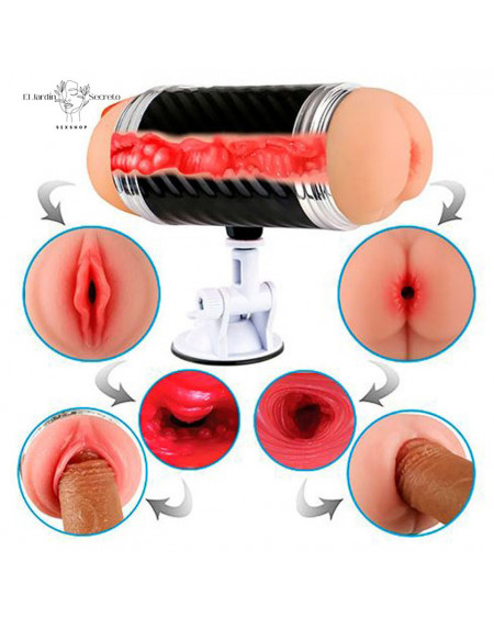 Masturbador para pene forma Vagina y ano Base a Manos Libres