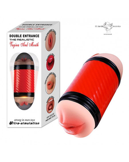 Doble Masturbador pene forma Vagina y Boca Sexo Vaginal y Oral