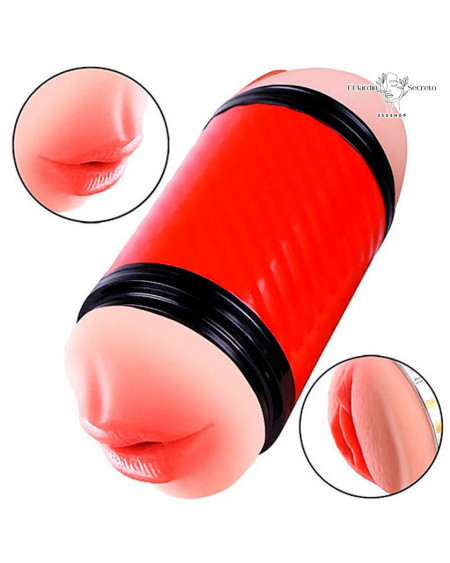 Doble Masturbador pene forma Vagina y Boca Sexo Vaginal y Oral