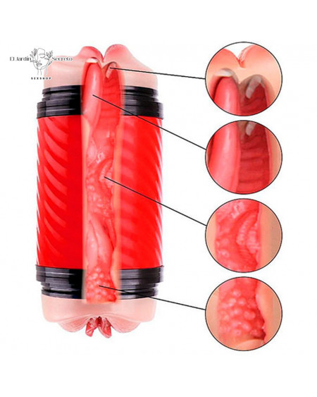 Doble Masturbador pene forma Vagina y Boca Sexo Vaginal y Oral
