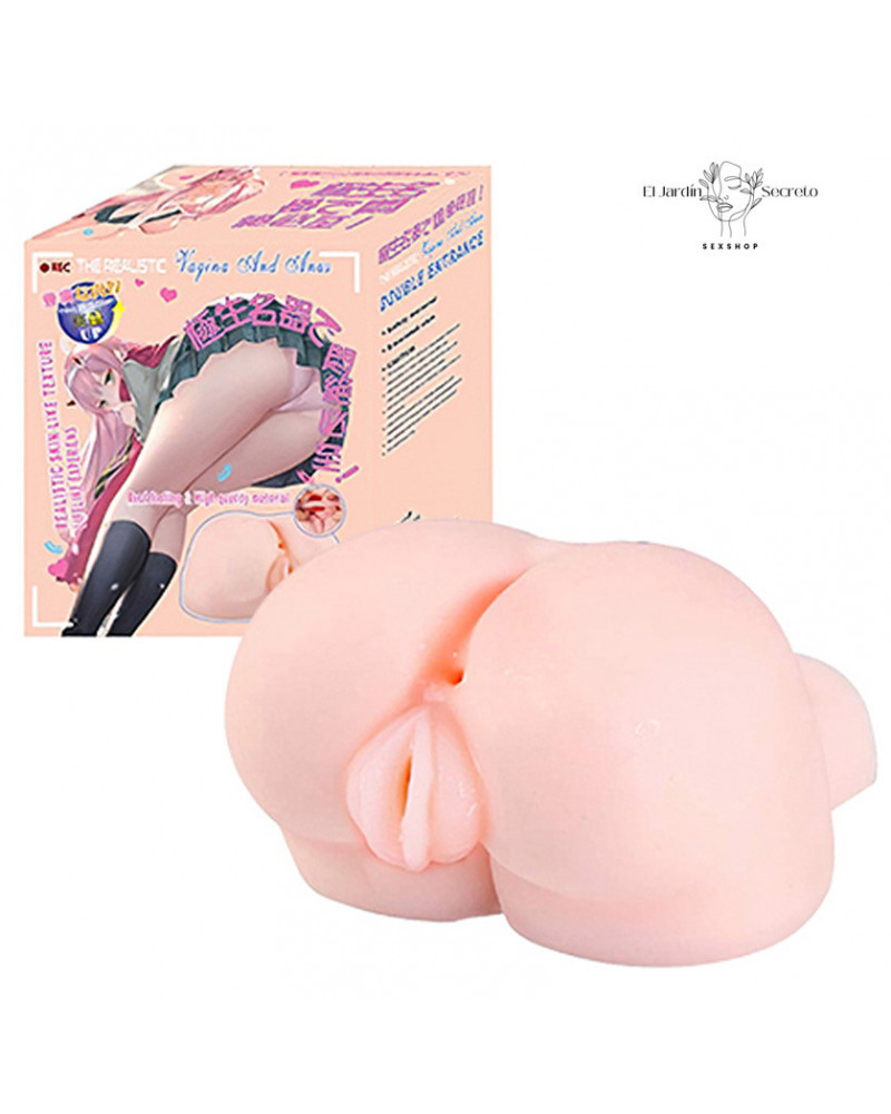 Masturbador para pene forma de nalgas mujer con vagina y ano
