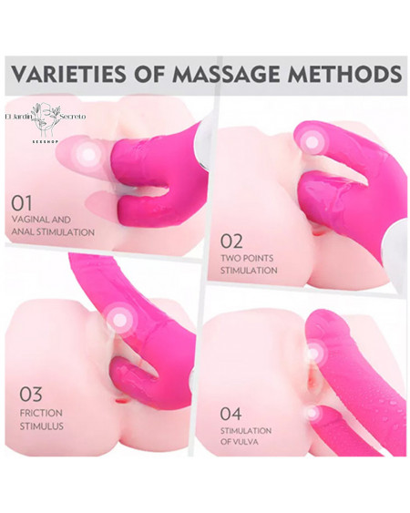 Vibrador Doble 23cm Sexo Punto G Clítoris y Anal Jakiro S-Hande