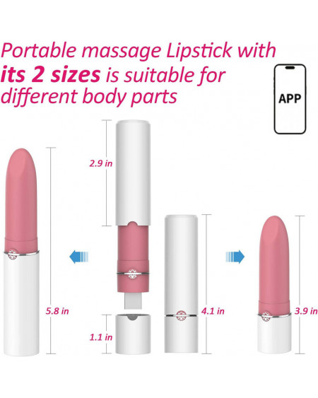 Mini Vibrador 10cm Clítoris Lápiz Labial con APP Lotos Magic Motion