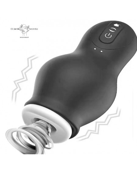 Masturbador Negro masculino con Vibración y succión Dragon Training Cup