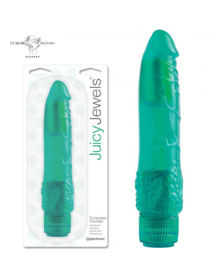 Vibrador 21cm realista para estimular tu punto G Turquoise Twinkler Pipedream