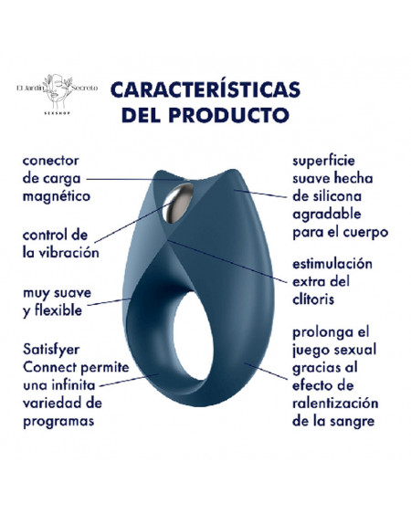 Anillo con Vibración Para Pene Royal One Blue Satisfyer