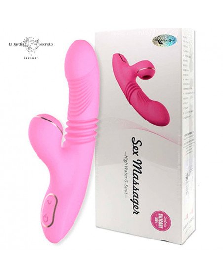 Vibrador Punto G y Succionador de Clítoris Retráctil Efecto Calor Olivia Dibe