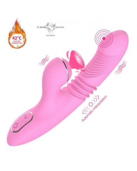 Vibrador Punto G y Succionador de Clítoris Retráctil Efecto Calor Olivia Dibe