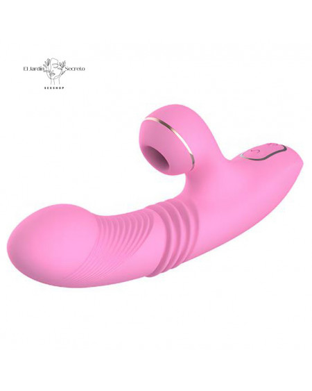 Vibrador Punto G y Succionador de Clítoris Retráctil Efecto Calor Olivia Dibe