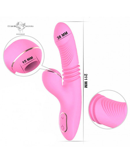 Vibrador Punto G y Succionador de Clítoris Retráctil Efecto Calor Olivia Dibe