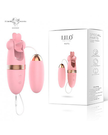 Doble Estimulador Clítoris Huevo y Lengua vibrador Hot Wheel Tongue Lilo