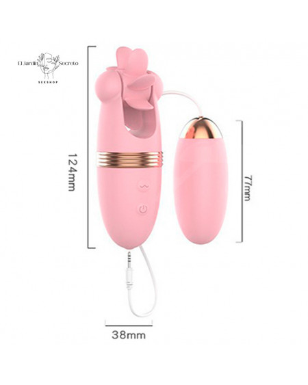 Doble Estimulador Clítoris Huevo y Lengua vibrador Hot Wheel Tongue Lilo