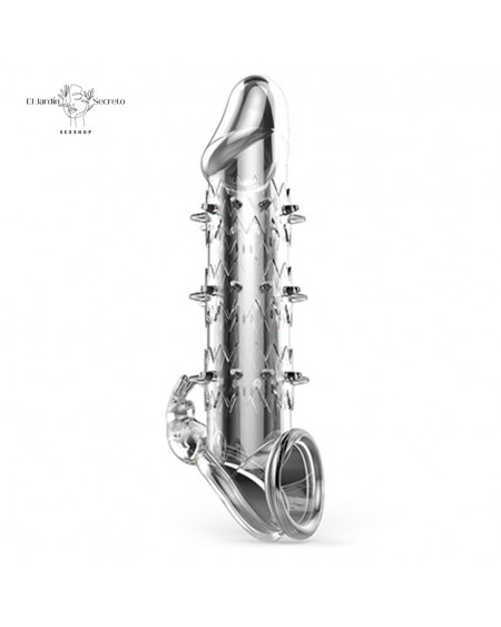 Funda Texturizada para pene con estimulador de clítoris Wolf Warrior