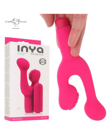 Vibrador para Punto G y Clitoris Finger Fun Pink NS INYA Novelties