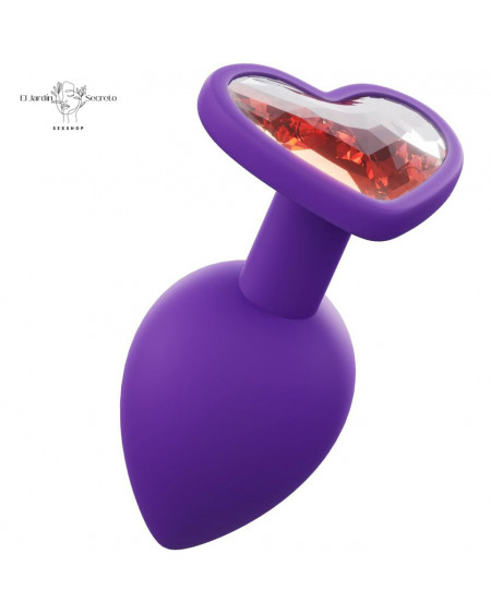 Plug Anal de Silicon 8cm Corazón Morado Sexo Anal Medium