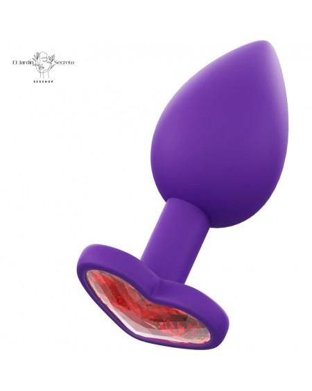 Plug Anal de Silicon 8cm Corazón Morado Sexo Anal Medium