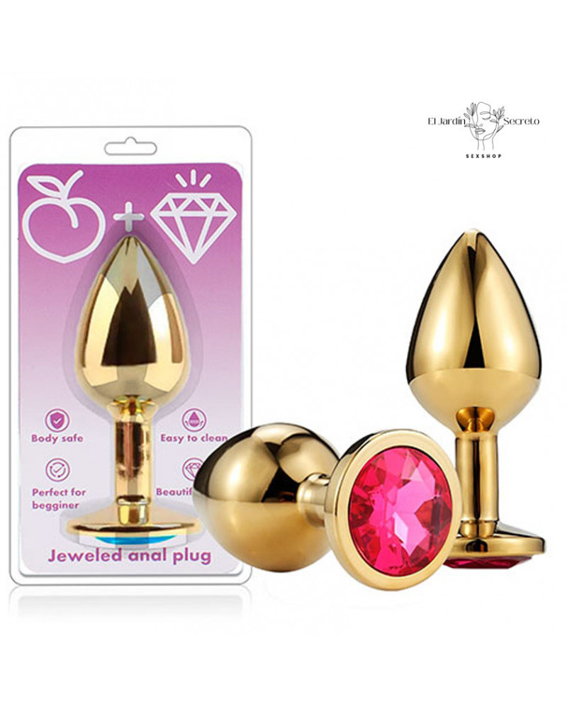 Plug anal 8cm metálico Gold de acero inoxidable