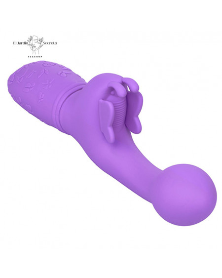 Vibrador Morado Butterfly Kiss Punto G Clitoris Alas Vibradoras y Alta Potencia