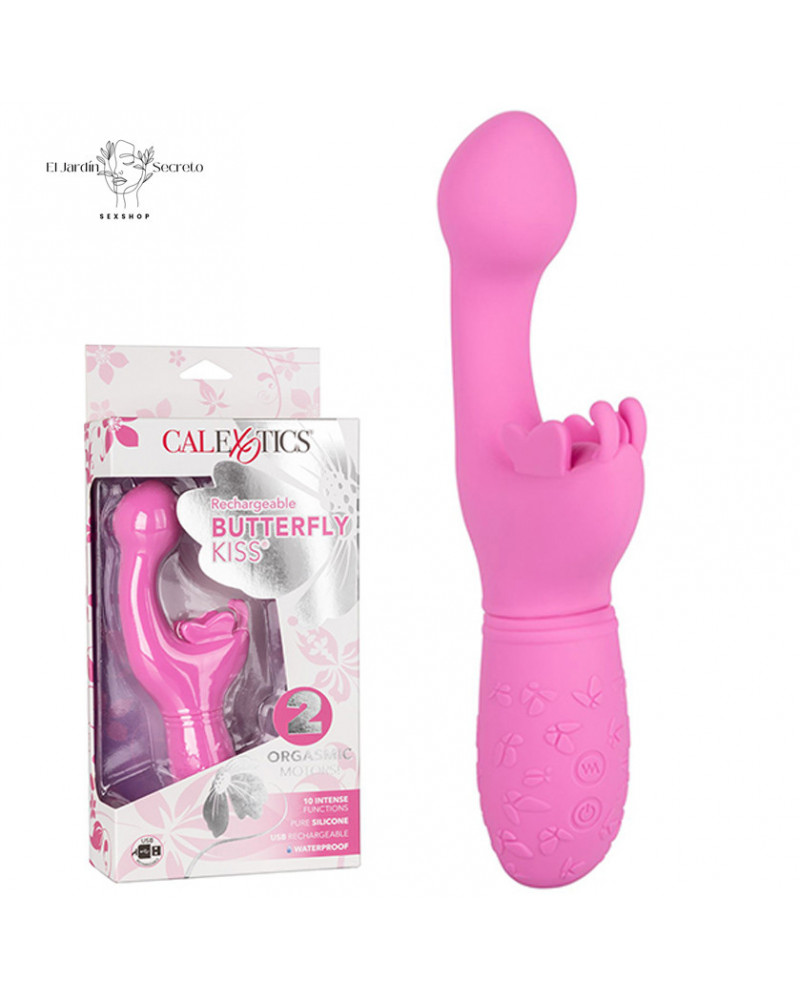 Vibrador Rosa Butterfly Kiss Punto G Clitoris Alas Vibradoras y Alta Potencia