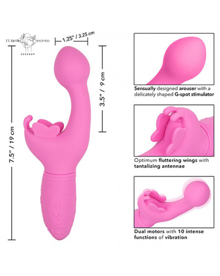 Vibrador Rosa Butterfly Kiss Punto G Clitoris Alas Vibradoras y Alta Potencia
