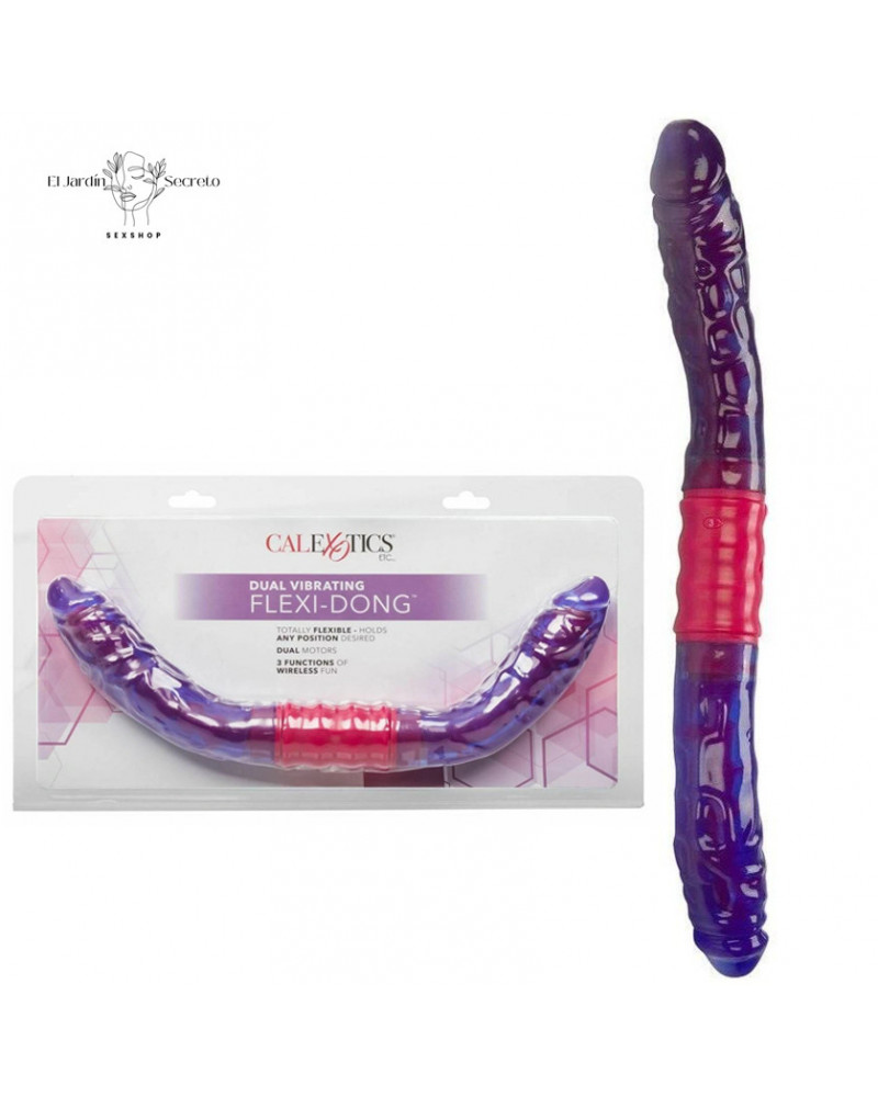 Vibrador 38cm Dual Vibrating Flexi-Dong Vaginal Anal Doble Motores Dual