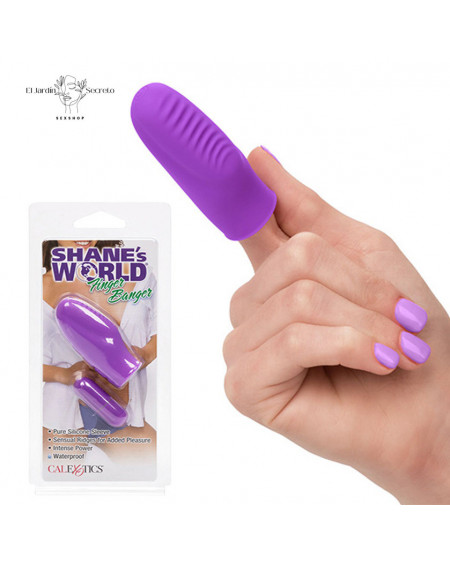 Dedal acanalado con Bala Vibradora Finger Banger Purple Calextics