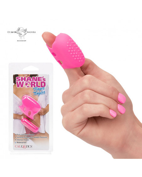 Dedal acanalado con Bala Vibradora Finger Tingler Pink Calextics