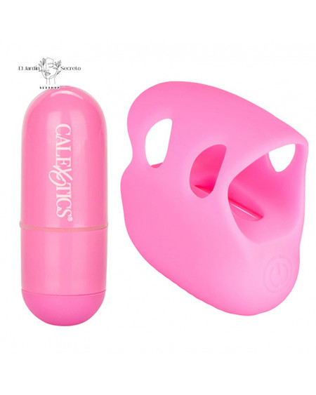 Dedal acanalado con Bala Vibradora Finger Tingler Pink Calextics