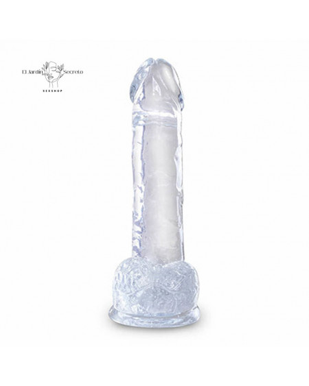 Dildo Realista 20cm Transparente King Cock Penetración Profunda y Natural