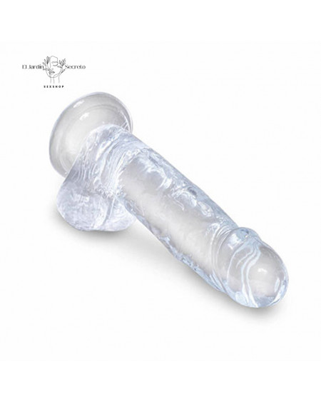 Dildo Realista 20cm Transparente King Cock Penetración Profunda y Natural
