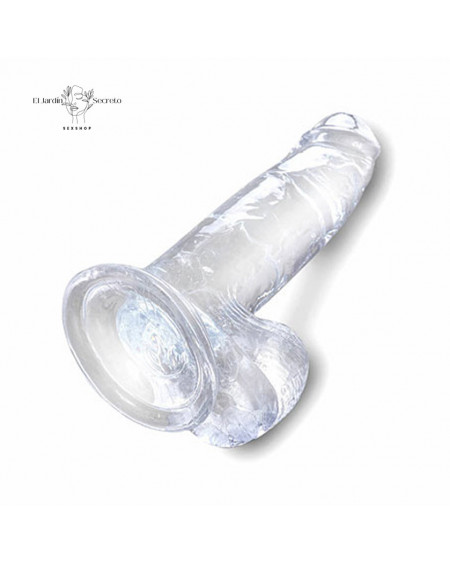 Dildo Realista 20cm Transparente King Cock Penetración Profunda y Natural