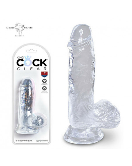Dildo realista 13cm Sexo Anal o Vaginal Pegging King Cock Clear Pipedream