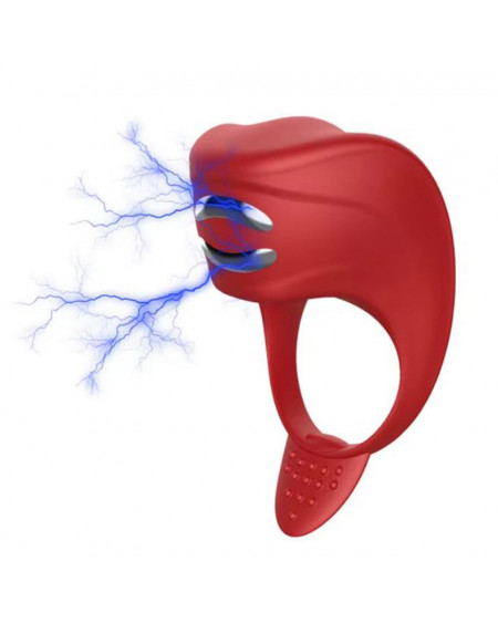 Anillo para Pene con Vibrador Electroestimulación de Silicón Zeus Ring Fox