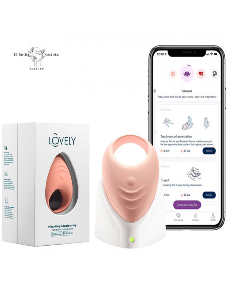 Anillo para pene Vibrador Con Aplicación Vibrating Couples Ring Lovely Soft Pink