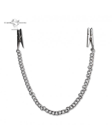 Pinzas Metalicas con Cadena Para Pezones BDSM Nipple Chain Clamps Pipedream