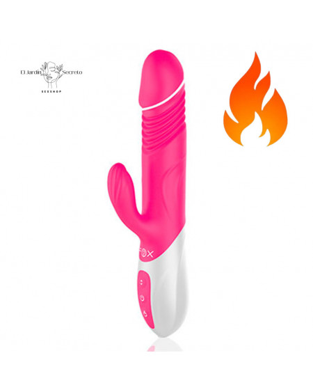 Vibrador FOX T1 con Calefacción, Giro, Empuje y Estimulador Clitorial