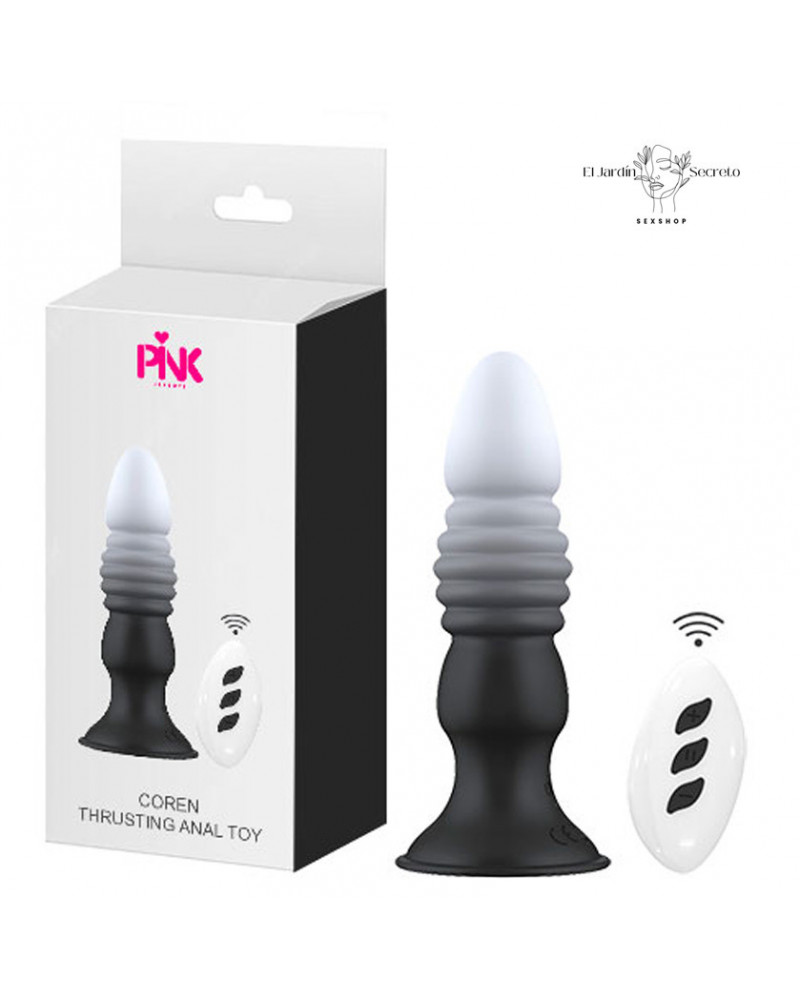 Plug Anal 14 cm con Vibración y Pistón Coren Pink Sex Toys