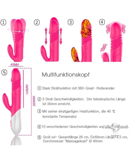 Vibrador FOX T1 | Calefacción, Giro, Empuje y Estimulación Clitorial Premium