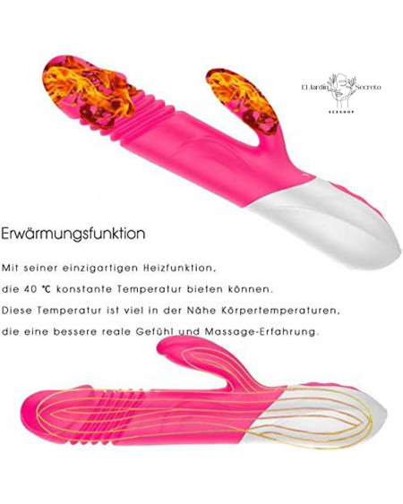 Vibrador FOX T1 | Calefacción, Giro, Empuje y Estimulación Clitorial Premium