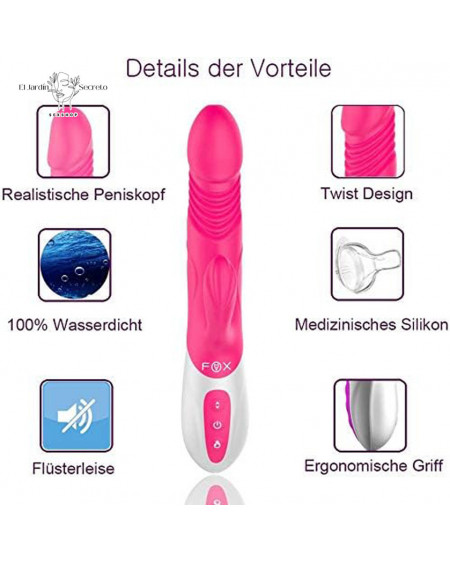 Vibrador FOX T1 | Calefacción, Giro, Empuje y Estimulación Clitorial Premium