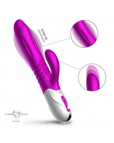 Vibrador FOX T2 | Expansión, Empuje y Vibración Clitorial | Silicona Premium